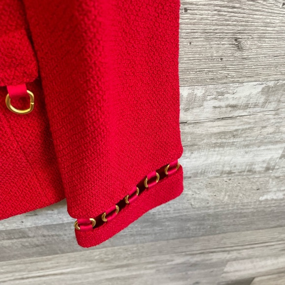 St. John collection vintage Red Jacket with Gold Accents sz 4 - Picture 6 of 6